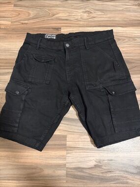Jordan Craig Men’s Sz. 36 Black Cargo Jean Shorts Y2K Streetwear Hip Hop